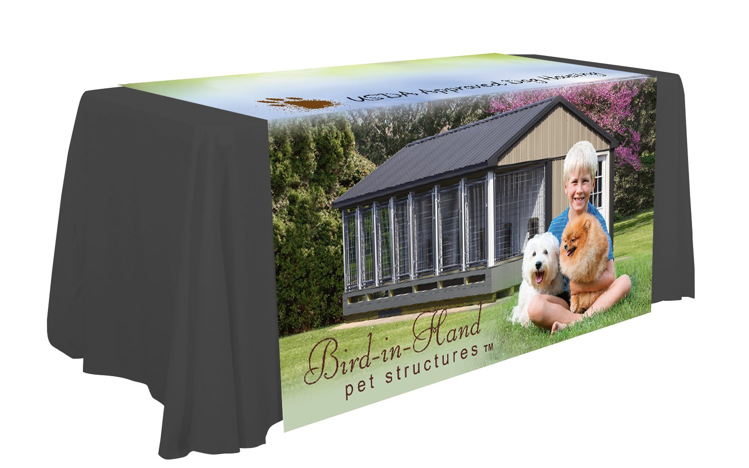 Bird-in-Hand pet structures table display cloth